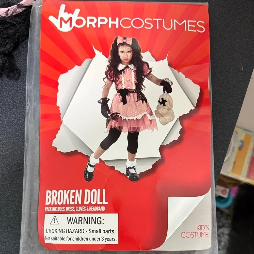Broken Doll Kids Costume - Pink and Black